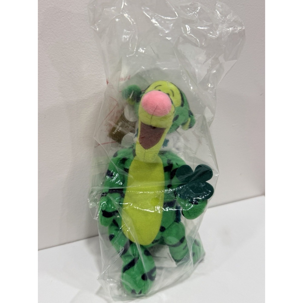 Disney Store March Tigger of the Month Mini Bean Bag Plush 9" Shamrock NWT Bag